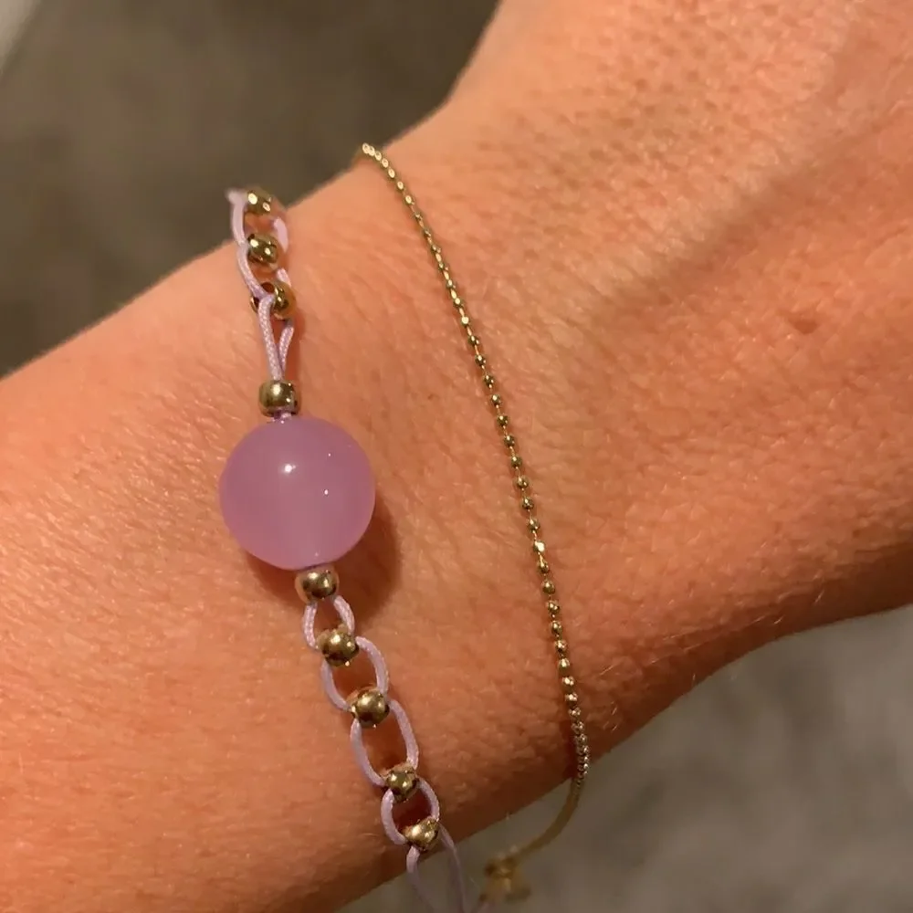 Double strand Purple/Gold Bracelet